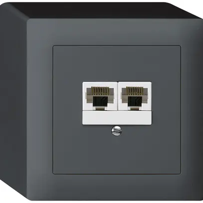 Boîte AP kallysto 2×RJ45u anthracite parallèle 