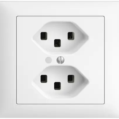 Presa INS 2×T23 16A bianco con LED verde EDIZIOdue 