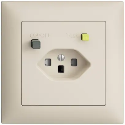 Prise ENC EDIZIOdue T23 FI 30mA FMI, shutter, crema 