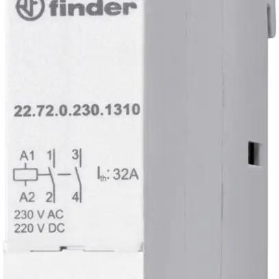 Contacteur AMD Finder 22.72, 1F+1O 32A/230VUC AgNi, indicateur, 1UM 