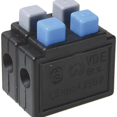 Borne à ressort Woertz 0.75…1.5mm² 10A 250V raccordement à ressort 4×1 noir 