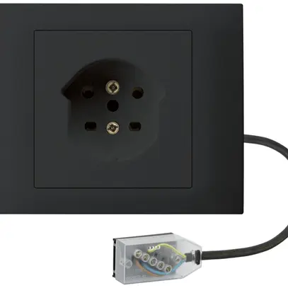 Prise INC kallysto T15 noir, pour câble plat Technofil 
