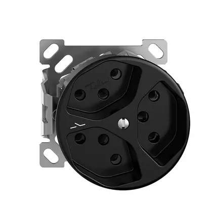 Prise AP STANDARDdue 3×T13 1×S noir sans capot 