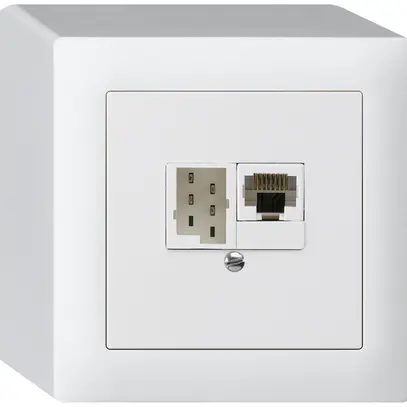 Boîte AP kallysto 1×RJ45u+1×TT83 blanc 