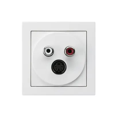 Presa di raccordo kallysto A S-video+audio RCA bianco 