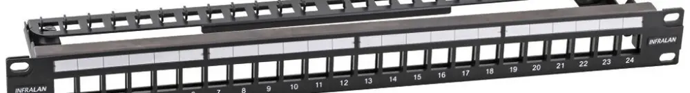 Panneau de distribution 19" INFRALAN 24-Port Keystone vide blindé 1UH, noir 