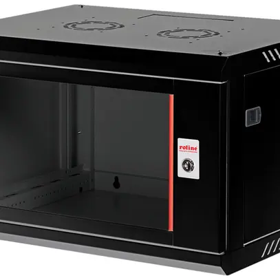 Alloggio a parete 19" ROLINE Basic Plus 600×379×450mm 6UA 1×porta acciaio nero 