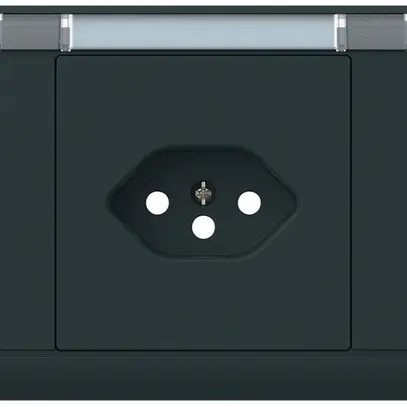 Kit frontale INS kallysto, per presa INS 1×tipo 13, c.portaetichetta, nero 