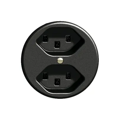 Presa FH 2×T23 16A nero con morsetti innest. 