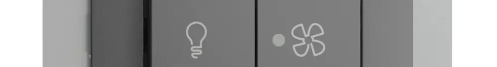 UP-Schalter für Licht und Ventilat EDIZIOdue dunkelgrau, KS, LED gelb 