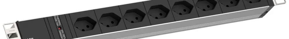 Presa multipla 19" BACHMANN 8×T13 3m 1UA nero 