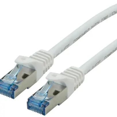 Patchkabel RJ45 ROLINE Kat.6A S/FTP AWG26 LSZH weiss 0.3m 