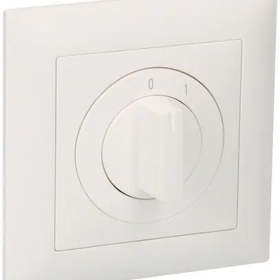 Commutateur ENC avec retour EDUE, 20A, 1P, 88×88mm, 1×30°, 0-1, blanc 