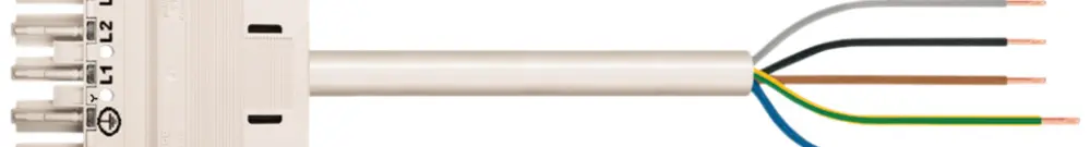 Cavo di raccordo WINSTA MIDI 5×2.5mm² 20A 400V 8m cod.A presa/libera bianco 