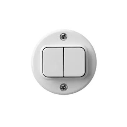 Kit front. ENC basico Ø43mm blanc pour interr.a.bouton double 