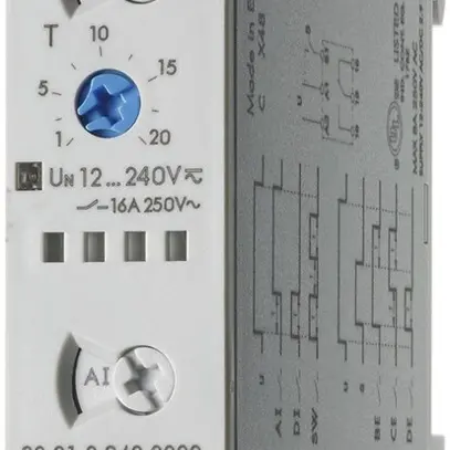 Relais temporisé Finder 80.01 multifonction 1C 16A 12…240VUC 