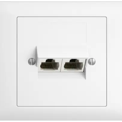 Prise INC 2×RJ45/u 8P sép.EDIZIOdue blanc ITplus 