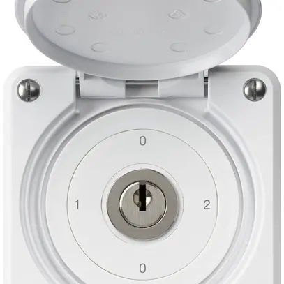 Interruttore a chiave INC robusto IP55 con copertura S2/1P bianco combinazione 