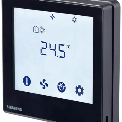 Controlo di locale KNX INC Siemens RDF800KN/VB, tattile, 230VAC 5Ch 5A, nero 