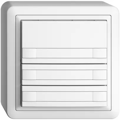 Poussoir AP KNX 6× EDIZIOdue blanc RGB sans LED avec insert papier 