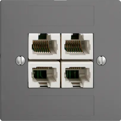 Presa INC 4×RJ45/u 4P sep.EDIZIOdue grigio scuro ITplus 