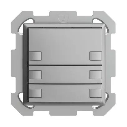 UP-KNX-Taster RGB EDUE, 250mW, o.LED, 6×Taste, 1×Tastenb., si 