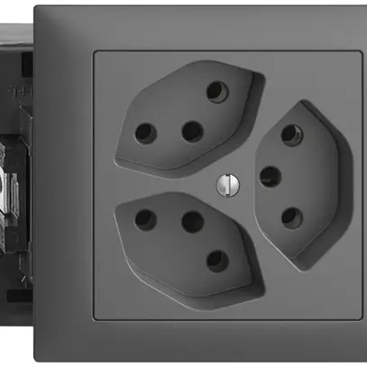 Presa INS EDIZIOdue 3×T13 grigio scuro 49…69mm 