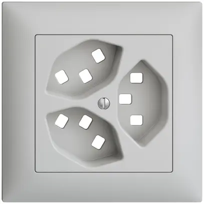 Kit frontal ENC EDIZIOdue gris clair 88×88mm 3×T23 