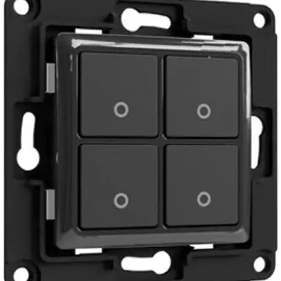Émetteur mural ENC Shelly Wall Switch 4 4can 70×70×12mm noir 