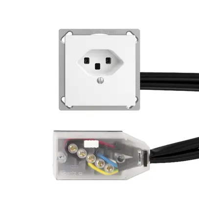 EB-Steckdose EDIZIOdue T23 L2 weiss für Flachkabel Technofil 