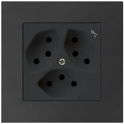 Prise ENC kallysto.pro 3×T13 noir avec sécurité enfants 