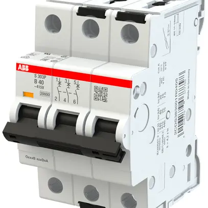 Disjoncteur ABB MCB S300P 3P 415V type B 40A Icn 20kA Icu 15kA 3UM 