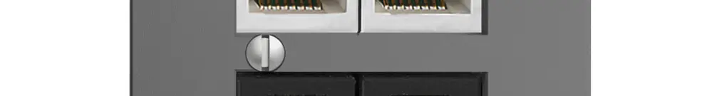 Scatola 4×RJ45 2×u/2×s EDIZIOdue grigio scuro, R&M swissline grigio scuro 