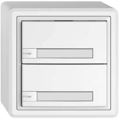 Poussoir universel AP EDIZIO.liv UNI SNAPFIX® 5…48V a.LED 2× comm.1T étiqu.bc 
