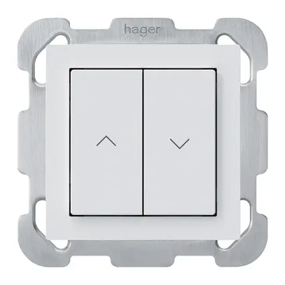 UP-KNX-Storentaster Hager BA kallysto B 2-fach 77×77mm weiss 