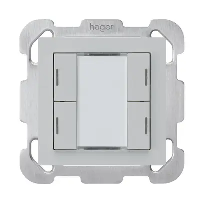 UP-Taster kallysto B KNX 4× RGB LED s/e-link hellgrau 