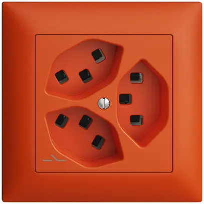 Prise ENC 3×T23 Feller EDIZIOdue FMI, 1×séparé, bornes enfichables, orange 