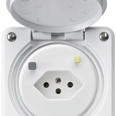 Presa FI INC robusto C T13 30mA bianco, con shutter 