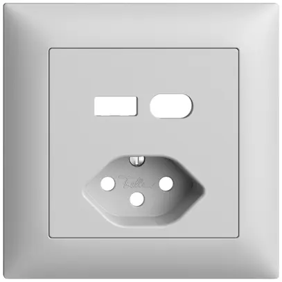 Kit de montage ENC Feller EDIZIOdue pour prise USB type A+C + type 13 gris clair 