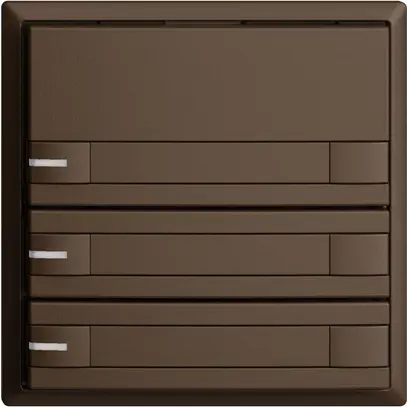 Poussoir ENC KNX 3× EDIZIOdue coffee RGB avec LED avec insert papier 