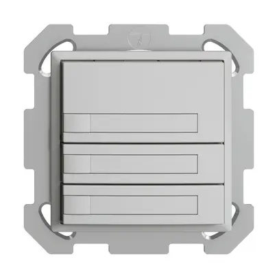 Pulsante KNX RGB INC EDUE, 250mW, s.LED, c.carta, 3×pulsante, com.1×tasto, grc 