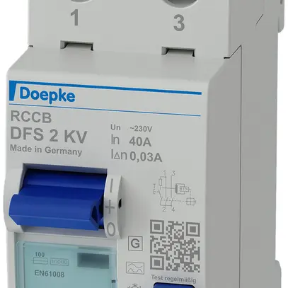 Interrupteur différentiel Doepke 40A 30mA 2L type A, légèrement retardé 