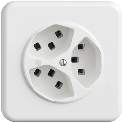 Presa INC Sdue QMI, 3×tipo 23, c.LED, c.piastra di copertura e di fissaggio, bi 