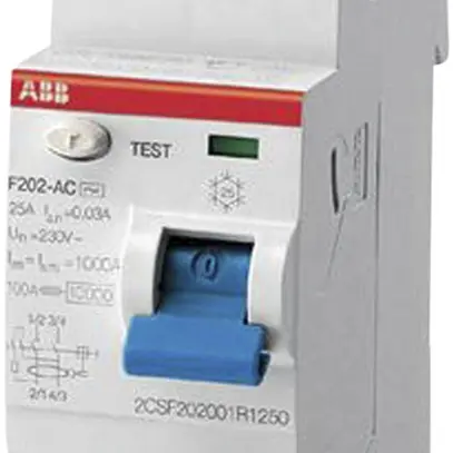 Interruttore differenziale ABB 30mA 25A 1P+N F202A-25/0.03 