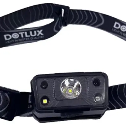 Lampada frontale LED DOTLUX 10…215lm IP54 accu USB-micro 60mm mater.sintet. nero 