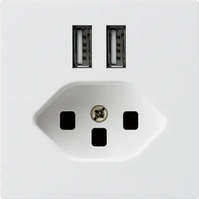 Presa 2×USB & T23 kallysto A 2400mA bianco 