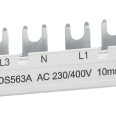Pettine di raccordo Hager quickconnect 4P 3L forca 10mm² 63A 215×6mm bianco 