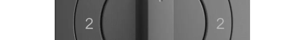Kit frontal EDIZIOdue 2-1-2-1 60×60mm gris foncé pour interrupteur rotatif 