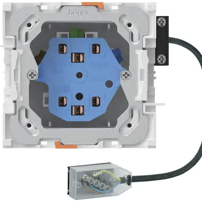 Prise INC 2×type 13/23, connexion câble plat Technofil, L2, Td 3×2.5mm² 