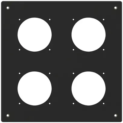 Plaque de montage ENC robusto 2×2 aluminium, noir 